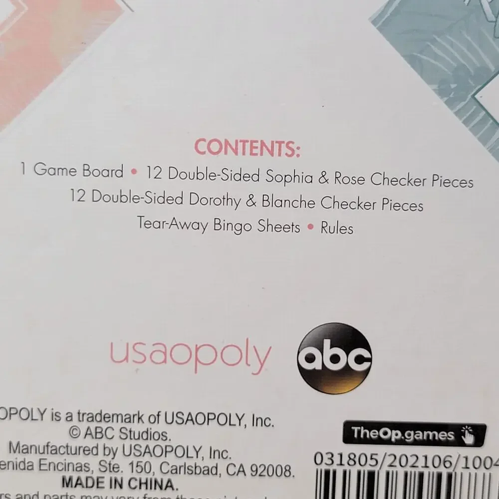 Golden Girls - Shady Pines: Checkers & Bingo Combo NEW / SEALED